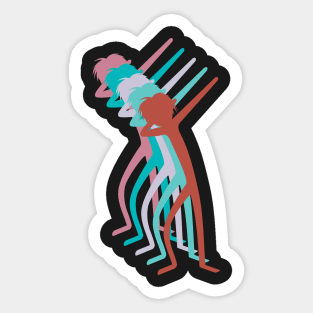 Dabbing Stick Figures - DAB MOB Sticker